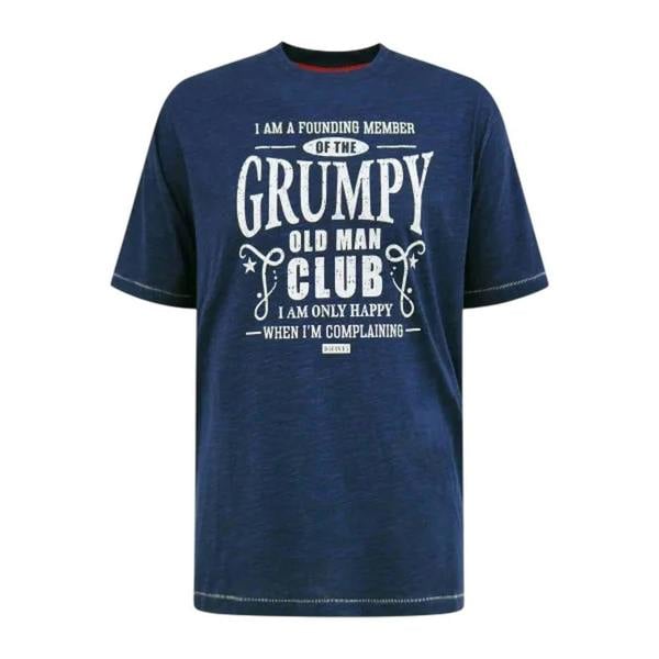 Duke Mens Cooper D555 Grumpy Old Man Kingsize T-Shirt - Navy Reno - 
