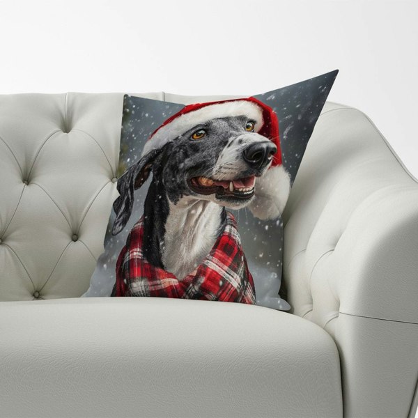 Warren Reed Christmas Greyhound Cushion