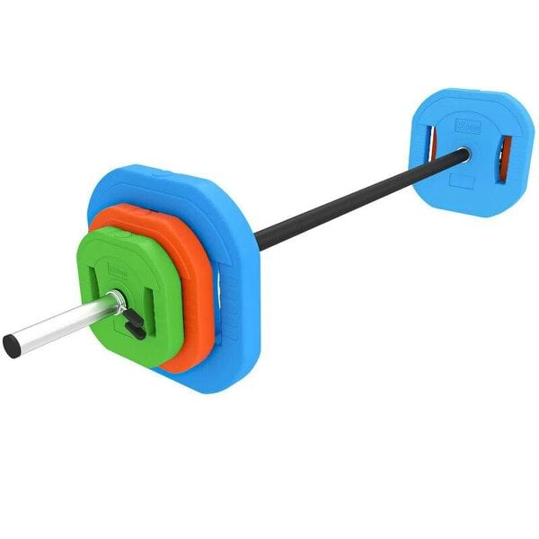 20 kg Adjustable Barbell Weights Set, Barbell Bar with Weight Plates, Non-slip Handle, Multicolour