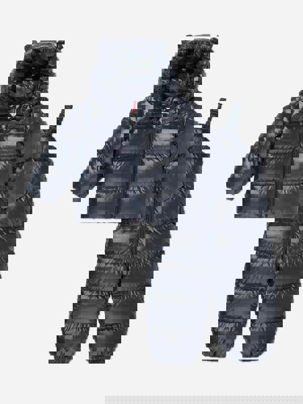 Moncler Enfant Baby Down Padded Snowsuit in Navy