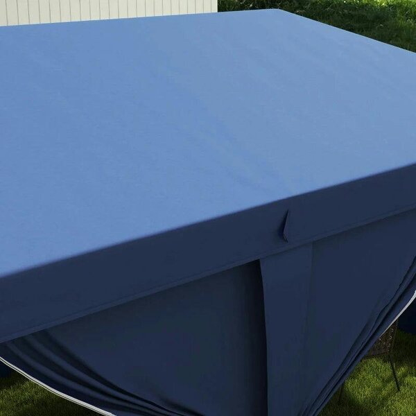 3x6m Pop-Up Gazebo, with Curtain Walls and Windows, Blue