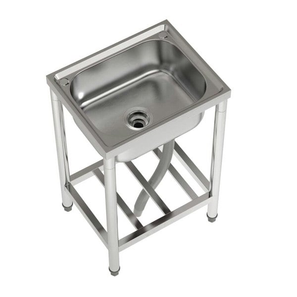 Stainless Steel One Compartment Commercial Kitchen Sink with Left Drainboard Kitchen Sinks Living and Home