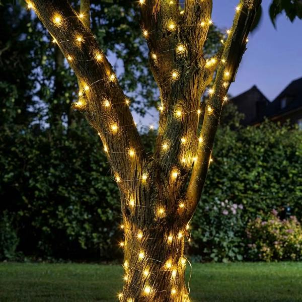 Solar Outdoor Warm White Firefly Fairy Lights 50 Lights Per String