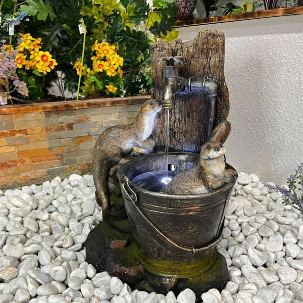 Tranquillity Water Features Otters at Tap Animal Animal Fountain Water Feature