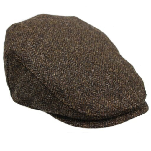 Heather Hats & Accessories British Tweed Wool Flat Cap, Satin Lining, Outdoor Wear, Otter Brown