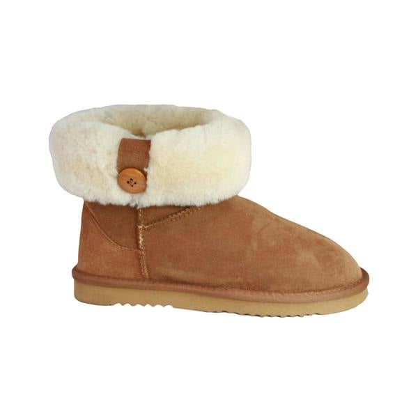 Eastern Counties Leather Womens Freya Cuff And Button Sheepskin Boots - Chestnut
