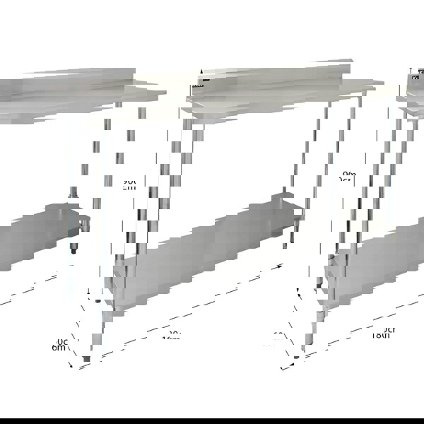 Kukoo 6ft Stainless Steel Catering Bench & 2 x Wall Mounted Shelves