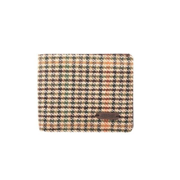 Heritage Traditions Tweed Wallet with Leather Effect Detail