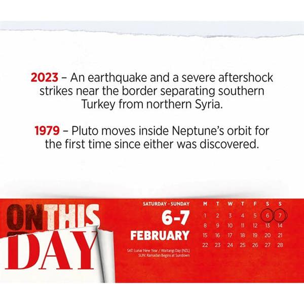 On This Day Desk Calendar 2027, Desk Calendars, Day To View, History & Literature, Gift