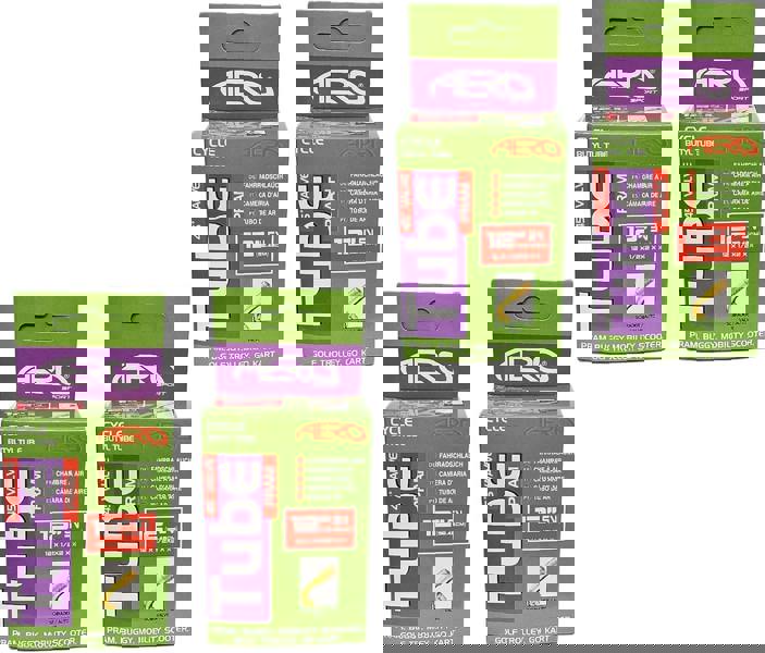 Aero Sport 4 x Butyl Rubber (45º) 12" x 1.75-2.125 Inner Tube 500%* Extra Ride Time Schrader Valve