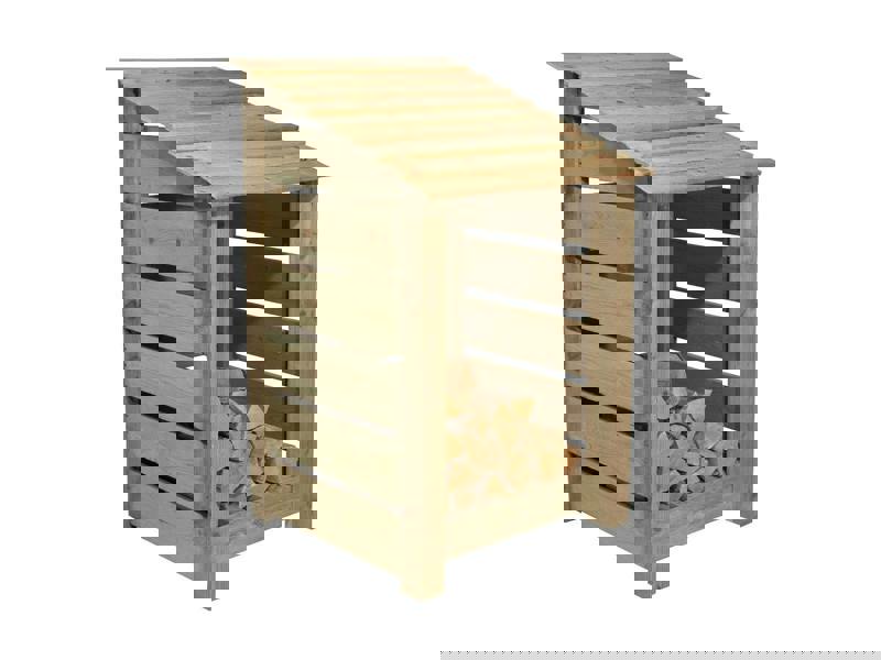 Arbor Garden Solutions Slatted wooden log store W-79cm, H-126cm or 180cm, D-88cm