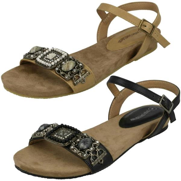 Leather Collection Ladies Leather Collection Flat Mule Sandals