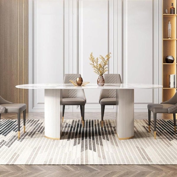 Costanza Dining Table, Sintered Stone, White-Weilai Concept-Weilai Concept