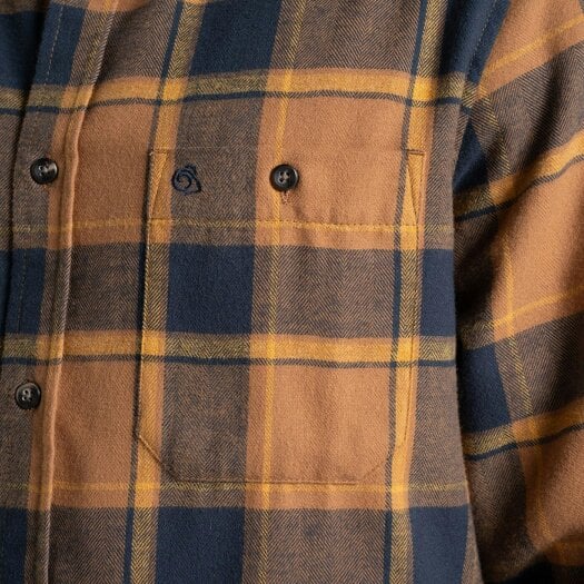Craghoppers Mens Gable Long-Sleeved Shirt - Boulder - Boulder - 65% Recycled Polyester/35% Cotton