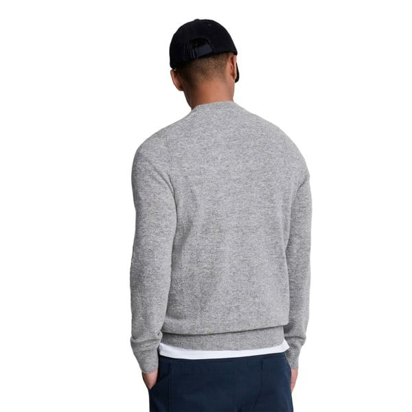 Lyle & Scott Mens Lambswool Blend Crew Neck Long-Sleeved Jumper - Mid Grey Marl