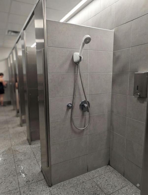 RTS White Shower Head Kit with Hose, Wall Mount Bracket and Extra Face Plate