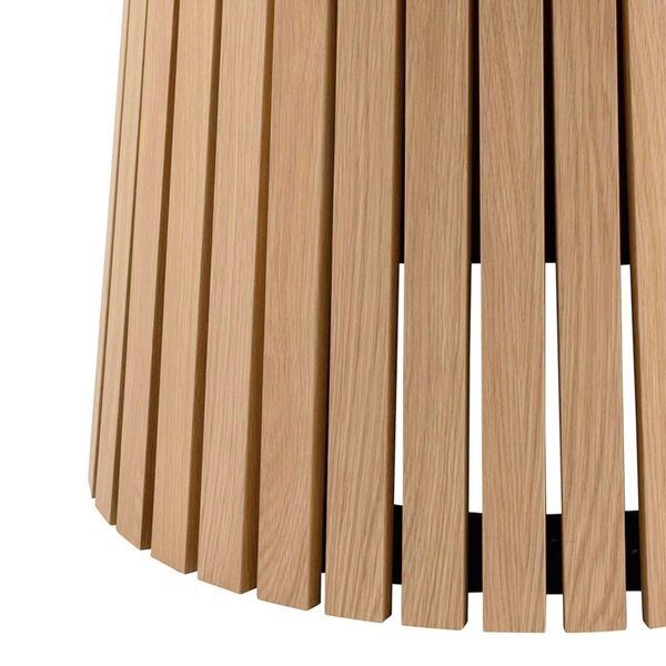 Wyld Haus Twillbury Round Oak Dining Table Slatted Base