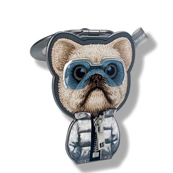 Nimmy Friends Nimmy Cool & Cute 2.0 Little Rich Tycoon Dog Embroidery Magnetic Stand with MagSafe Black - N-KM-BSZJ-01