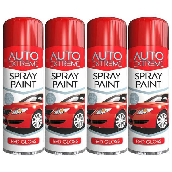 Auto Extreme 4X Auto Extreme Red Gloss Spray Paint 250ml