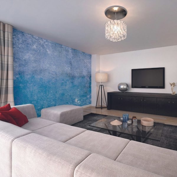 Origin Murals Grunge Distressed Effect Wall Mural - Blue