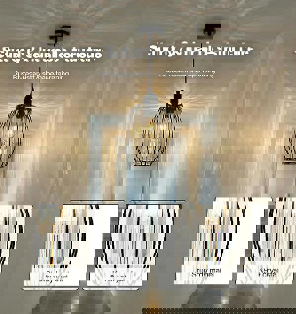 Emitto Crystal Ceiling Light Shade Pendant Lamp Shade Table Floor Lamps Black