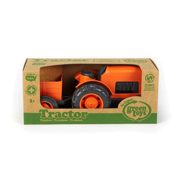 Green Toys Orange Toy Tractor - Made From 100% Recycled Plastic