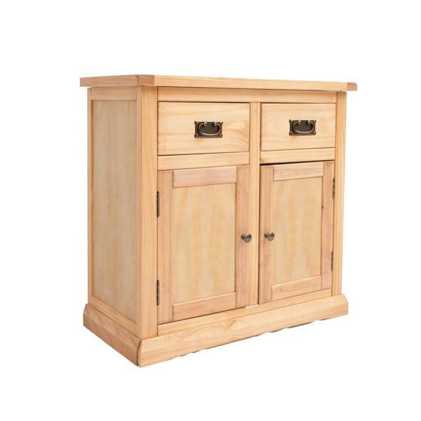 Lucca Waxed 2 Drawer 2 Door Sideboard Brass Drop Handle