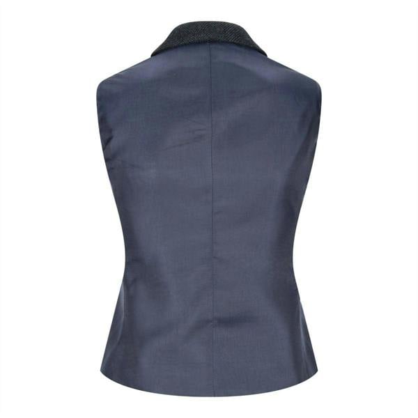 TruClothing Womens Tweed 1920s Herringbone Navy Waistcoat