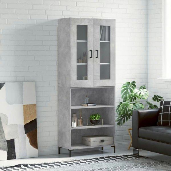 Berkfield Highboard Concrete Grey 69.5x34x180 cm Engineered Wood