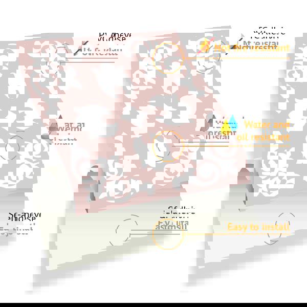 WT1559 - Sevilla Light Pink Spanish Wall Tile Sticker Set - 15 cm x 15 cm - 24 pcs