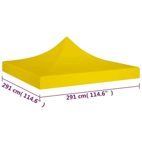 Berkfield Party Tent Roof 3x3 m Yellow 270 g/må_