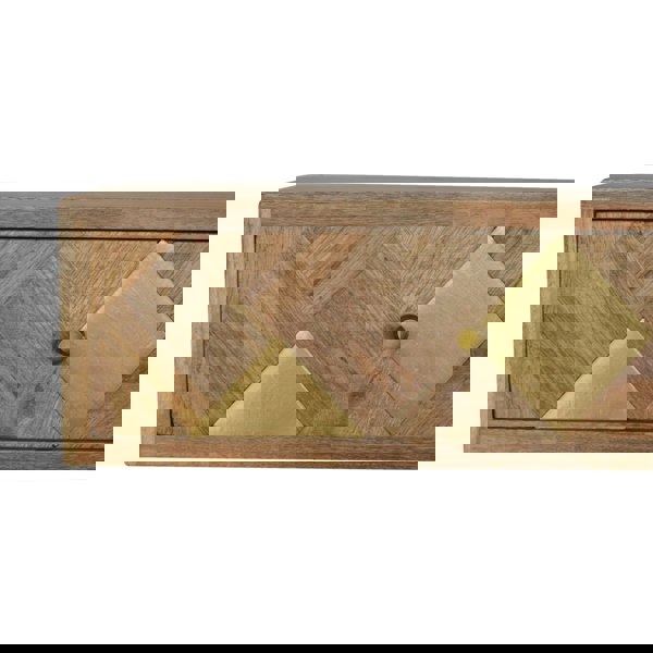 Artisan Furniture Solid Wood Wall Mounted Brass Inlay Bedside