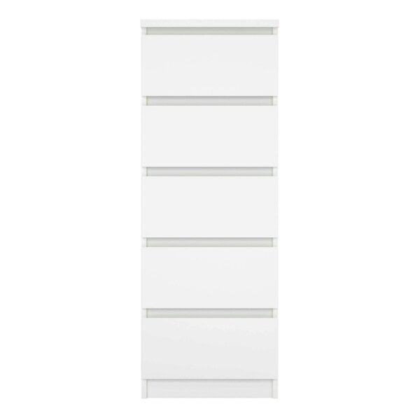 Wyld Haus Budapest White Wooden Narrow Chest 5 Drawers