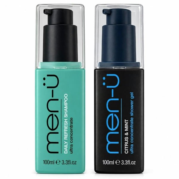 men-ü men-u Ultra Concentrate Daily Refresh Shampoo 100ml + Citrus Mint Shower Gel 100ml