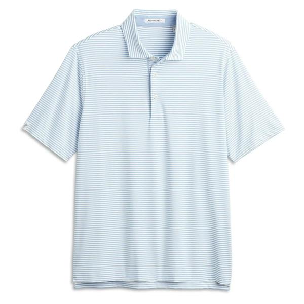 Striped Tech Jersey Polo AM1011 White Chambray