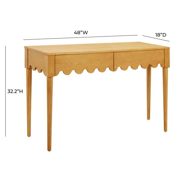 Furniture Edit Oodle Natural Ash 2 Drawer Desk Console Dressing Table