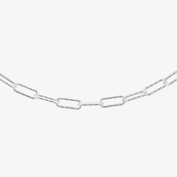 T. H. Baker Sterling Silver 18 Inch Diamond Cut Paper Chain Necklace 8.16.0494