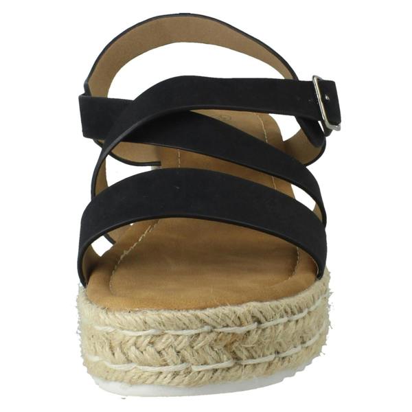 Savannah Ladies Savannah Cross Strap Platform Buckle Fastening Casual Sandals F12094