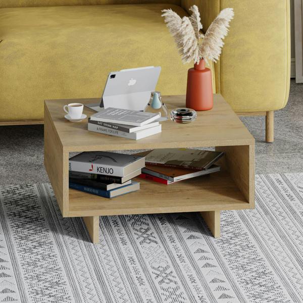 Decortie Hola Modern Coffee Table Multipurpose Storage Compartment 60x60x32 cm