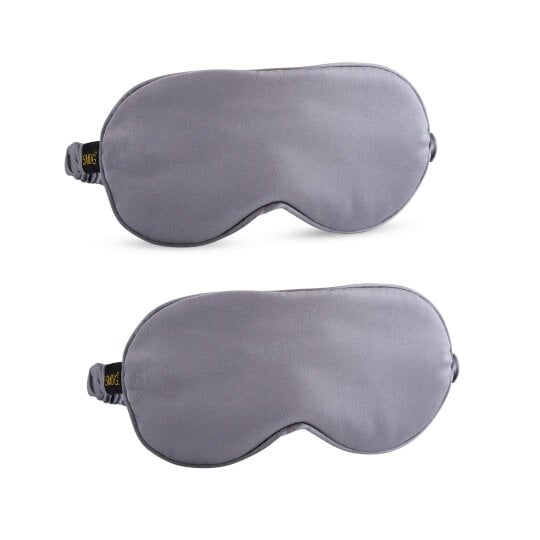 Satin Sleep Mask Twin Pack Sets - Various Designs - Grey