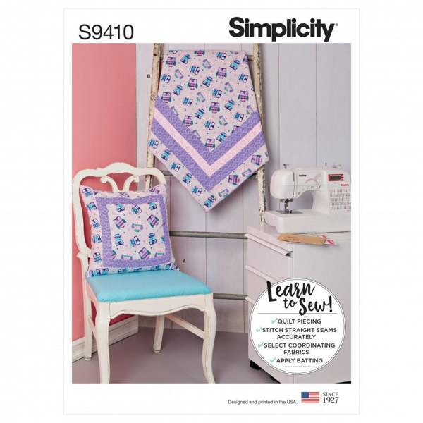 Simplicity Sewing Pattern 9410, Blankets, Cushions OS (One Size) - Beginner, Easy