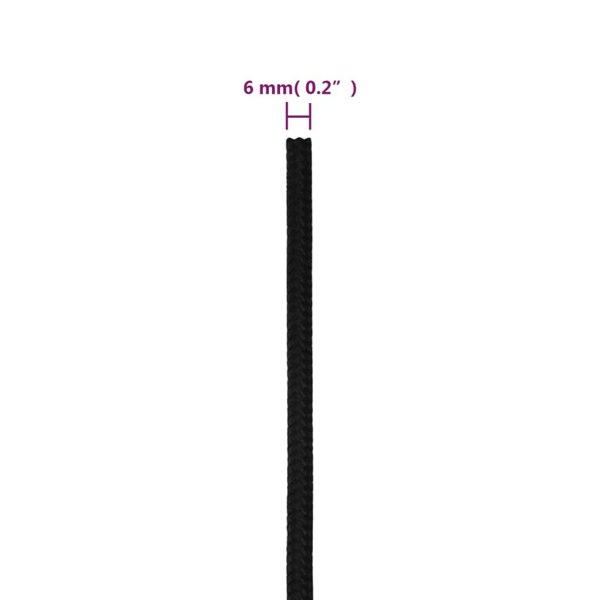 Berkfield Work Rope Black 6 mm 500 m Polyester