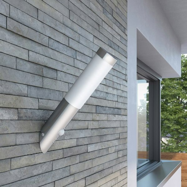 Berkfield RVS Gardenlamp Wall Lamp Waterproof with Motion Detector