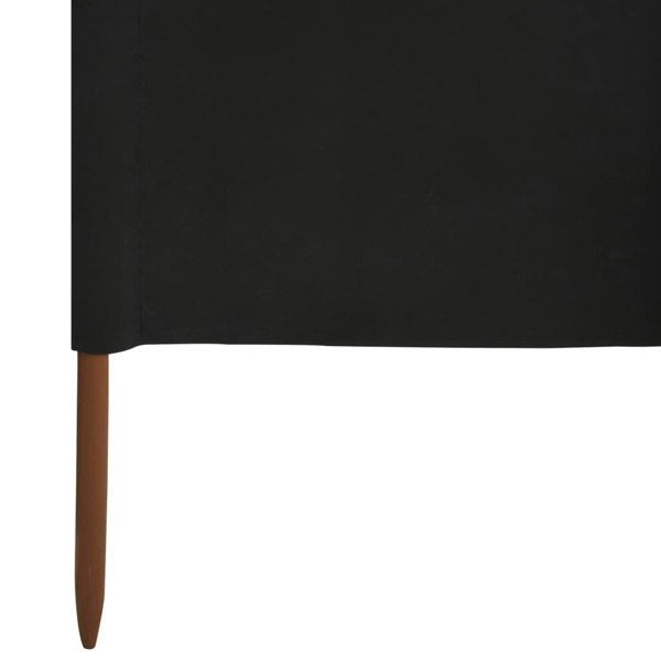 Berkfield 5-panel Wind Screen Fabric 600x160 cm Black