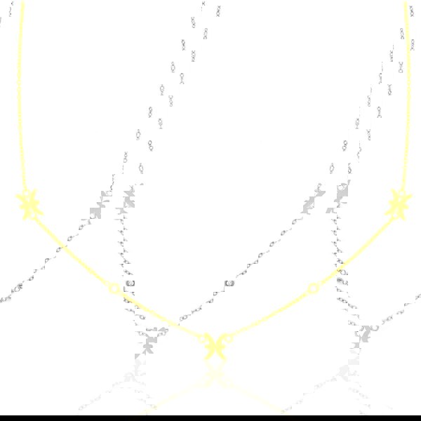 Say It With Pisces Necklace with CZ Stones - Yellow Gold Plated