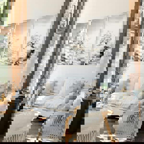 Modern Living Room Wall Decor | Set of 3 Asian Inspired Wall art Prints