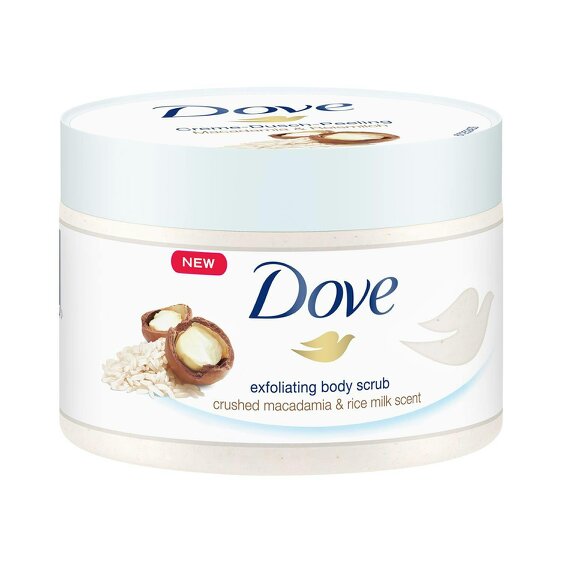 Dove Exfoliating Body Scrub Crushed Macadamia & Rice Milk, 225ml 4 Pack