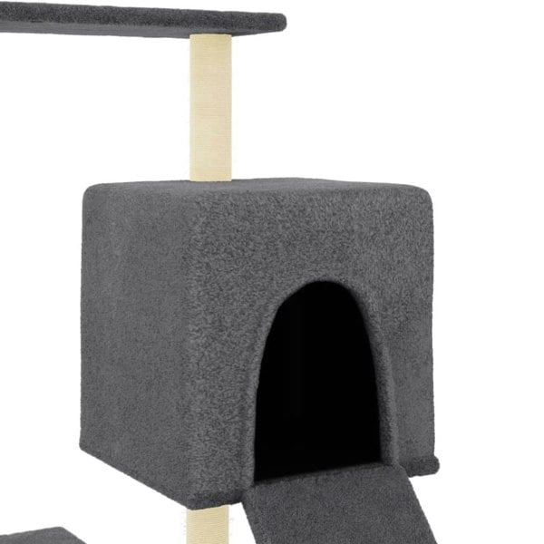 Berkfield Cat Tree with Sisal Scratching Posts Dark Grey 130.5 cm