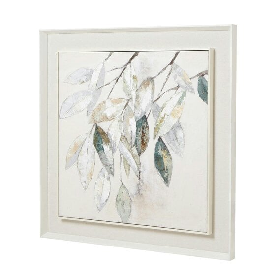 Wyld Haus Gacilly Scandi Downward Leaf Framed Painting On Canvas