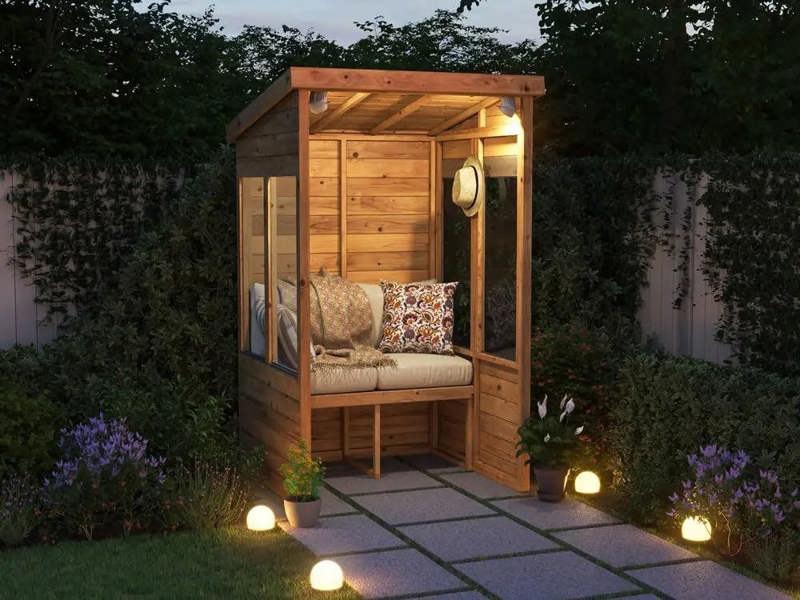 Dunster House Garden Arbour With Glazed Panels,  W1.2m x D1.2m / W4' x D4', Pressure Treated, Apocallipo